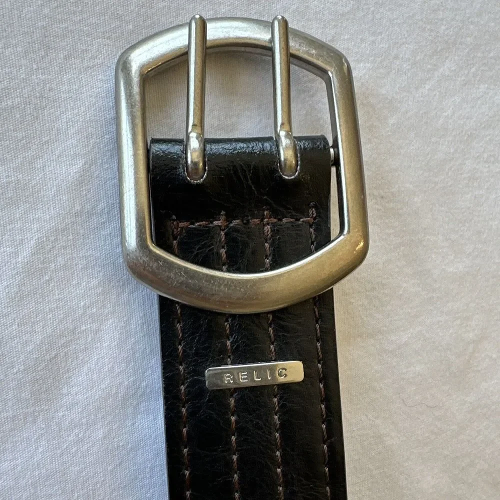 Relic Faux Leather Women's Belt‎ Silver-tone Buckle 43.5